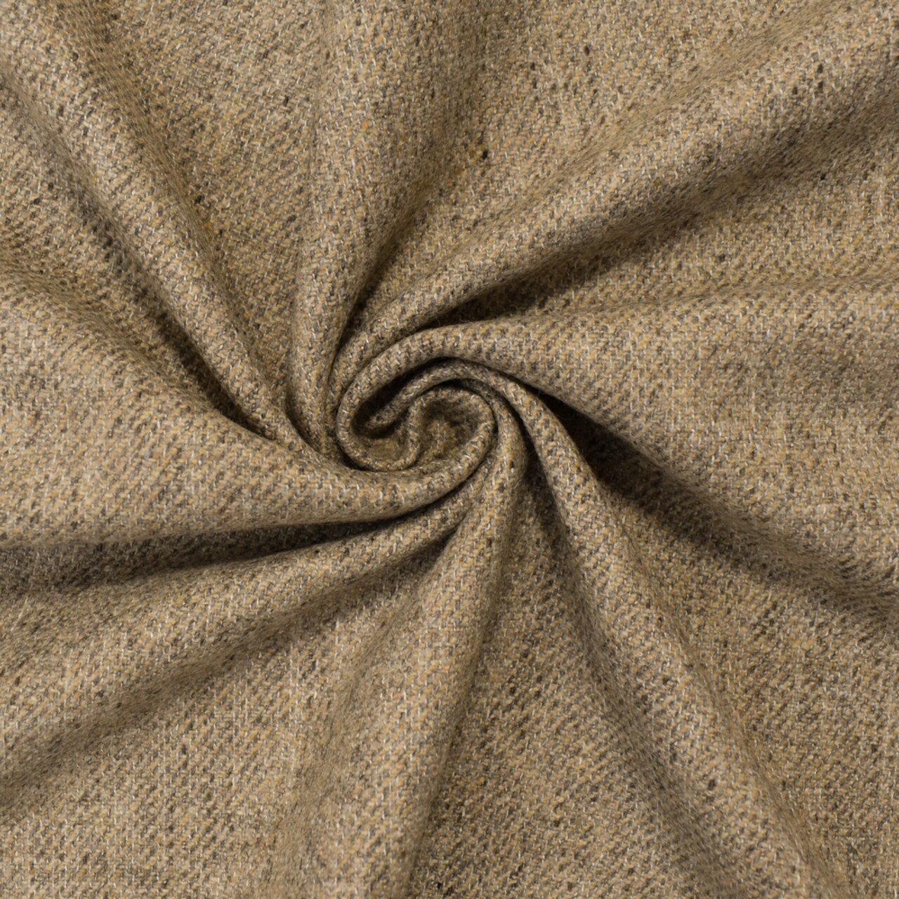 Beige-Gray Wool Poly Texture Twill Woven Jacketing Fabric By the Yard